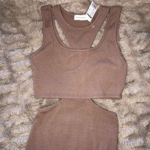 Layered Mocha Mini Dress